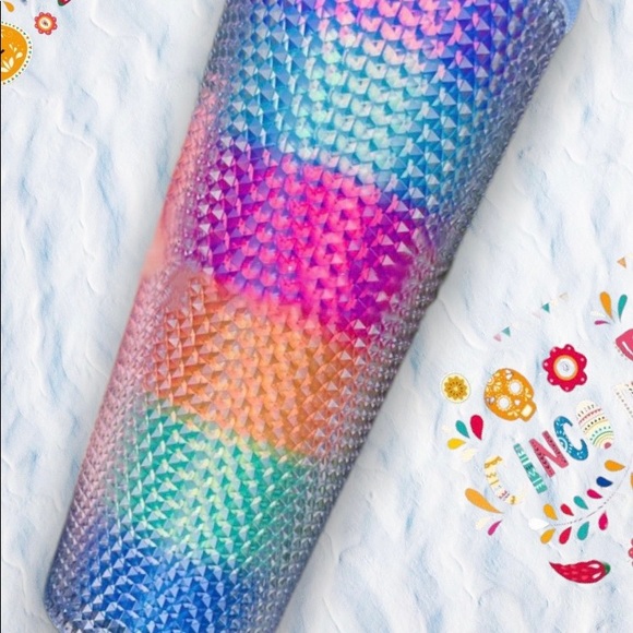 🌈NEW Starbucks Mexico Piñata Striped Rainbow Studded Tumbler 🌈 - Picture 3 of 10